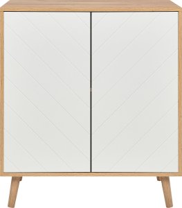 Beliani Szafka dwudrzwiowa jasne drewno z białym BRISTOW 8
