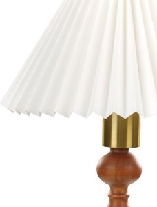 Lampa stołowa Beliani Lampka nocna drewniana ciemna COOKS 3