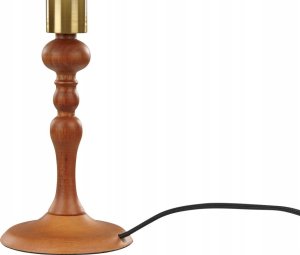 Lampa stołowa Beliani Lampka nocna drewniana ciemna COOKS 4