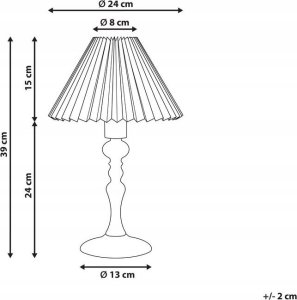 Lampa stołowa Beliani Lampka nocna drewniana ciemna COOKS 7
