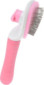 Koopman Szczotka do sierści dla psa i kota samoczyszcząca różowa 3