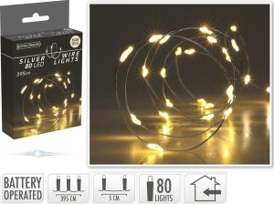 Lampki choinkowe Koopman Lampki druciki na baterie girlanda 80 led ciepły biały 4