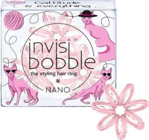 Invisibobble NANO Cattitude is everything - różowa gumka do włosów 1 sztuka 1