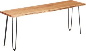 Gift Decor Stolik Telewizyjny Live Edge 140 x 37 x 52 cm Brązowy Czarny Drewno akacjowe 1