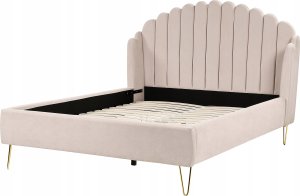 Beliani Łóżko tapicerowane 140 x 200 cm beżowe AMBILLOU 9