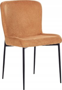 Beliani Tkanina Krzesło do jadalni Zestaw 2 Pomarańczowy ADA 4