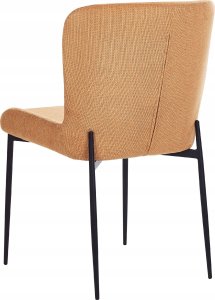 Beliani Tkanina Krzesło do jadalni Zestaw 2 Pomarańczowy ADA 6