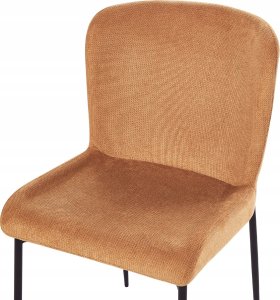 Beliani Tkanina Krzesło do jadalni Zestaw 2 Pomarańczowy ADA 7