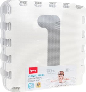 Mata biało-szara z 9 Puzzli dla dzieci 10m+ Wyjmowane cyfry litery + Pianka EVA + Powłoka antybakteryjna Ag+ 2