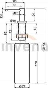 Dozownik do mydła Invena ISSA czarny 14