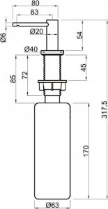 Dozownik do mydła Invena ISSA czarny 2
