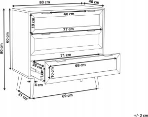 Beliani Komoda 3 szuflady fronty rattanowe czarna OPOCO 5