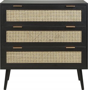 Beliani Komoda 3 szuflady fronty rattanowe czarna OPOCO 6