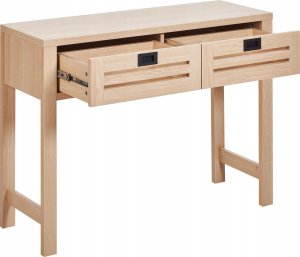 Beliani Konsola 2 szuflady jasne drewno RANDA 3