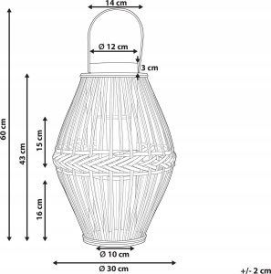 Beliani Lampion bambusowy 43 cm ciemne drewno PANAT 3