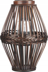 Beliani Lampion bambusowy 43 cm ciemne drewno PANAT 5