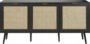 Beliani Szafka trzydrzwiowa fronty rattanowe czarna OPOCO 2