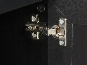 Beliani Szafka trzydrzwiowa fronty rattanowe czarna OPOCO 4