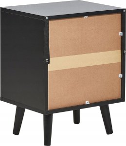 Beliani Szafka nocna 2 szuflady fronty rattanowe czarna OPOCO 4