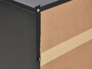 Beliani Szafka nocna 2 szuflady fronty rattanowe czarna OPOCO 9