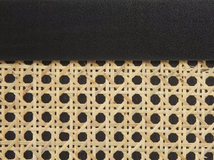 Beliani Szafka RTV z frontem rattanowym czarna OPOCO 9