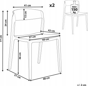 Beliani Krzesło konferencyjne Zestaw 2 Beżowy SOMERS 3