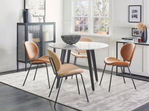 Beliani Zestaw 2 krzeseł do jadalni beżowy LUANA 2