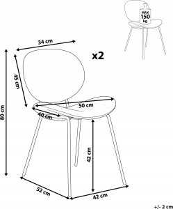 Beliani Boucle Krzesło do jadalni Zestaw 2 Czarny LUANA 11