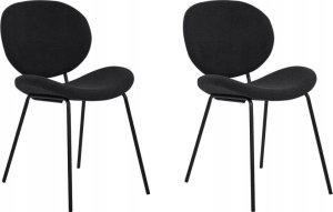 Beliani Boucle Krzesło do jadalni Zestaw 2 Czarny LUANA 3