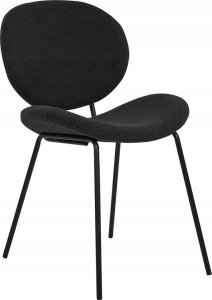 Beliani Boucle Krzesło do jadalni Zestaw 2 Czarny LUANA 4