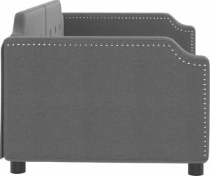 vidaXL vidaXL Sofa z funkcją spania, ciemnoszara, 90x200 cm, obita tkaniną 4