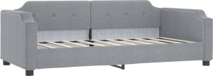 vidaXL vidaXL Sofa z funkcją spania, jasnoszara, 90x190 cm, obita tkaniną 2