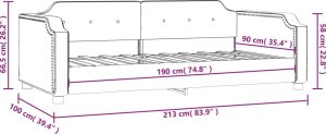 vidaXL vidaXL Sofa z funkcją spania, jasnoszara, 90x190 cm, obita tkaniną 8