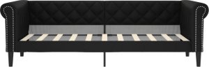 vidaXL vidaXL Sofa z funkcją spania, czarna, 90x190 cm, sztuczna skóra 3