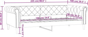 vidaXL vidaXL Sofa z funkcją spania, czarna, 90x190 cm, sztuczna skóra 8