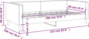vidaXL vidaXL Sofa z funkcją spania, czarna, 90x190 cm, obita tkaniną 8