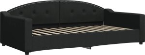 vidaXL vidaXL Sofa z funkcją spania, czarna, 100x200 cm, obita tkaniną 2