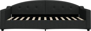 vidaXL vidaXL Sofa z funkcją spania, czarna, 100x200 cm, obita tkaniną 3