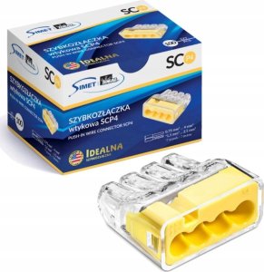 Simet Szybkozłączka wtykowa do przewodów i wielodrutów (0,75 … 4 mm²), 4 tory, 10 szt. 2