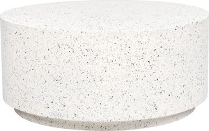 Beliani Okrągły stolik kawowy biały z efektem lastryko TREZZO 2