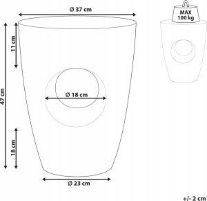 Beliani Stolik pomocniczy złamana biel z efektem lastryko EDOLO 3