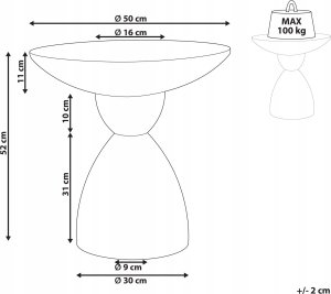 Beliani Stolik pomocniczy biały z efektem lastryko CAFFI 3