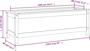 vidaXL vidaXL Donica ogrodowa na nóżkach, 119,5x40x39 cm, drewno daglezjowe 9