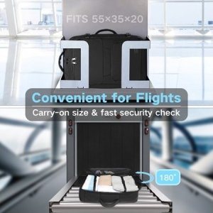 Plecak turystyczny Kono Czarny Plecak do Samolotu 55x40x23 LOT Ryanair WizzAir 40L Flex 5