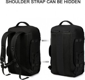 Plecak turystyczny Kono Czarny Plecak do Samolotu 55x40x23 LOT Ryanair WizzAir 40L Flex 10