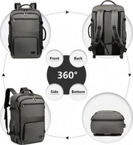 Plecak turystyczny Kono Szary Plecak LOT Ryanair WizzAir 55x40x23 do Samolotu 40L Flex 4