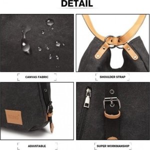 Plecak turystyczny Kono Torebka Plecak 2w1 Czarny Płócienny Ellen 6