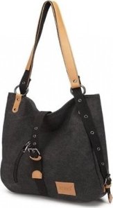 Plecak turystyczny Kono Torebka Plecak 2w1 Czarny Płócienny Ellen 9