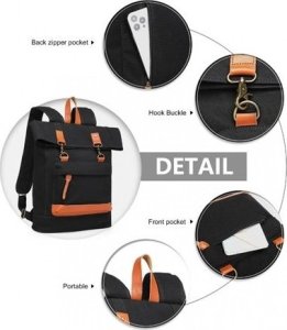 Plecak turystyczny Kono Czarny Płócienny Plecak Vintage A4 Arizona 8