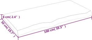 vidaXL vidaXL Blat stołu, 100x50x(2-6) cm, surowe lite drewno dębowe 8